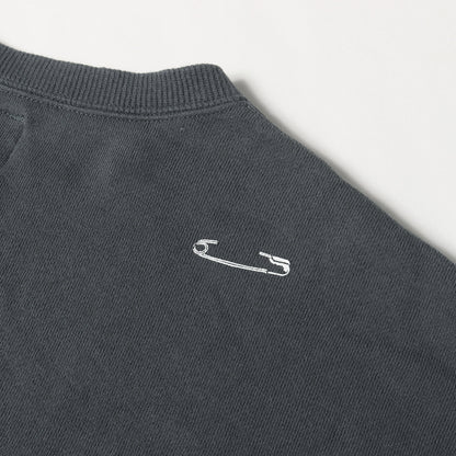 20AW 袖チェック切替し ワイド スウェット(SLEEVE PANELED WIDE CREWNECK SWEAT)