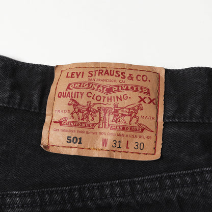 [濃黒 グッドコンディション] 90s 501 後染め ブラック デニムパンツ / USA製 501-0660