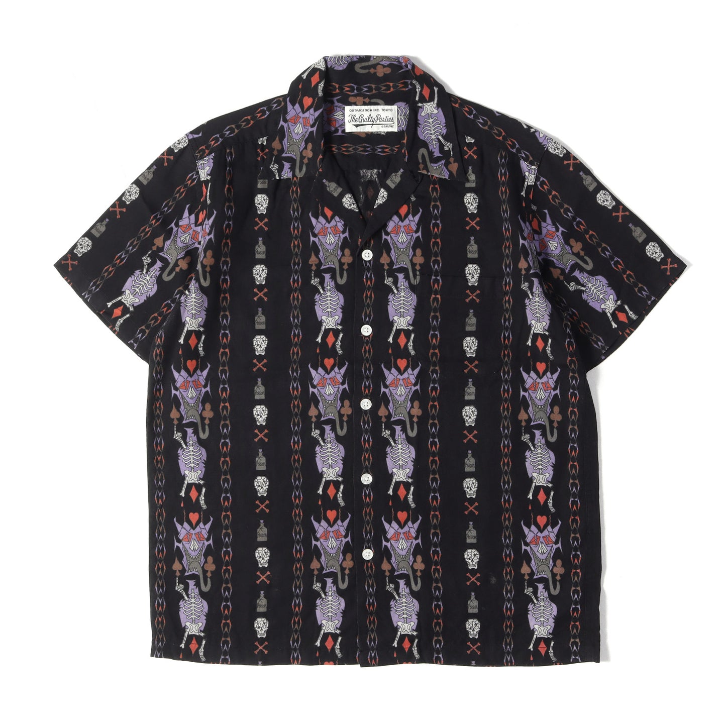 ×WOLF'S HEAD モンスター柄 レーヨン ハワイアンシャツ / アロハシャツ(HAWAIIAN SHIRT S/S)
