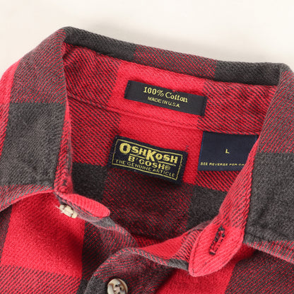 [好配色] 90s Osh Kosh バッファローチェック フランネルシャツ USA製