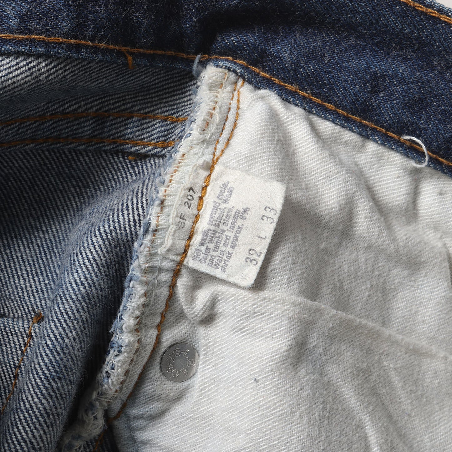 [希少 濃紺] 70s 501 66後期 デニムパンツ / USA製 ボタン裏刻印6