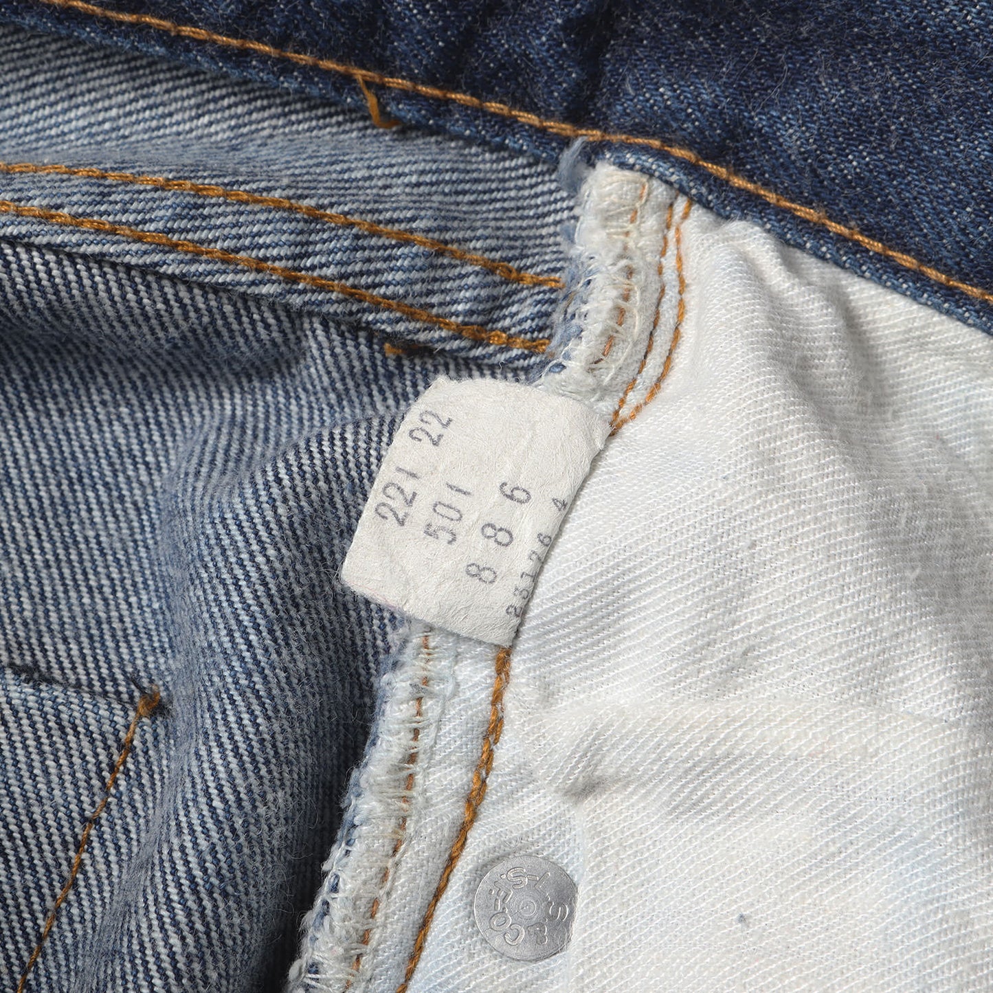 [希少 濃紺] 70s 501 66後期 デニムパンツ / USA製 ボタン裏刻印6