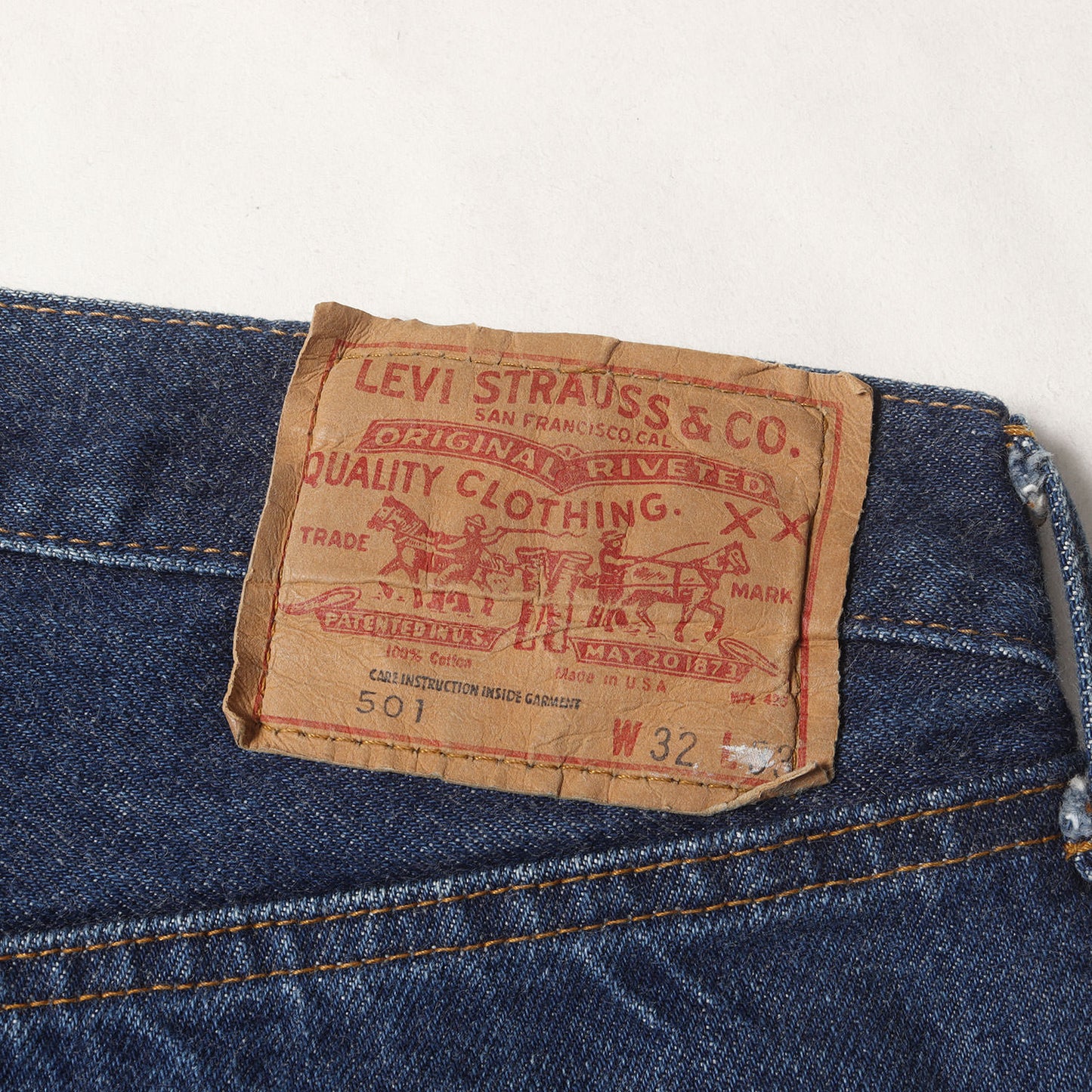 [希少 濃紺] 70s 501 66後期 デニムパンツ / USA製 ボタン裏刻印6