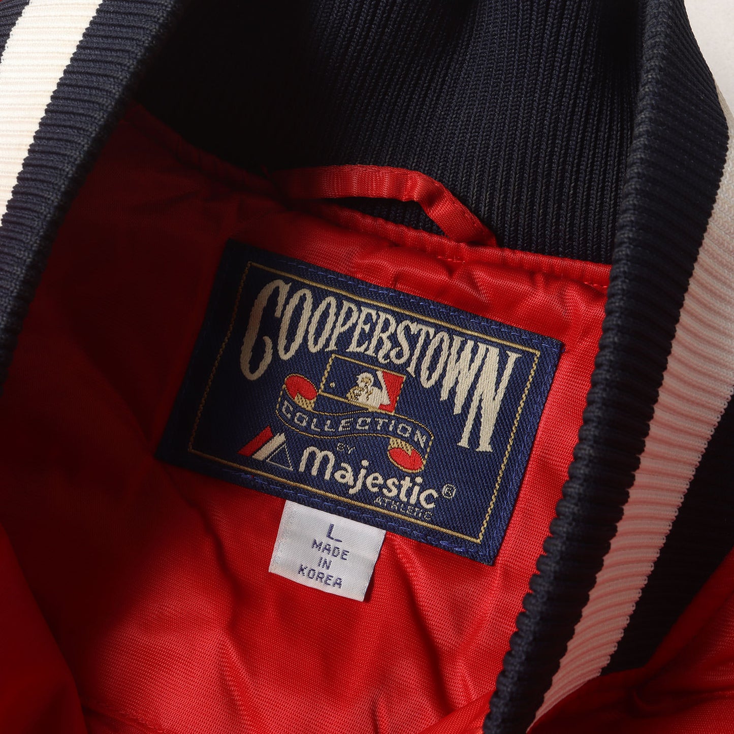 90s MLB クリーブランド・インディアンス ナイロンサテン スタジャン / COOPERSTOWN by Majestic