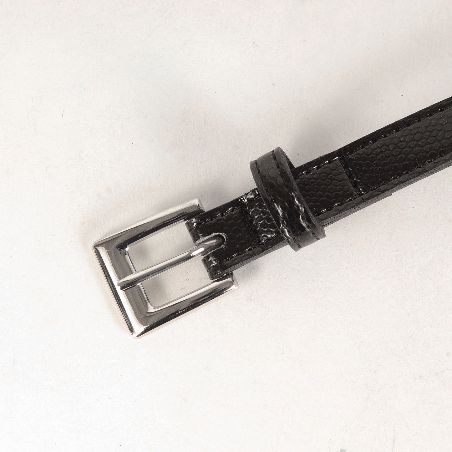 21SS リザード型押し PVCレザー ナローベルト(T15 / BELT)