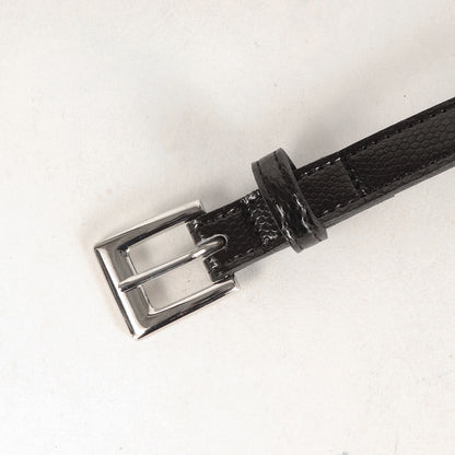 21SS リザード型押し PVCレザー ナローベルト(T15 / BELT)