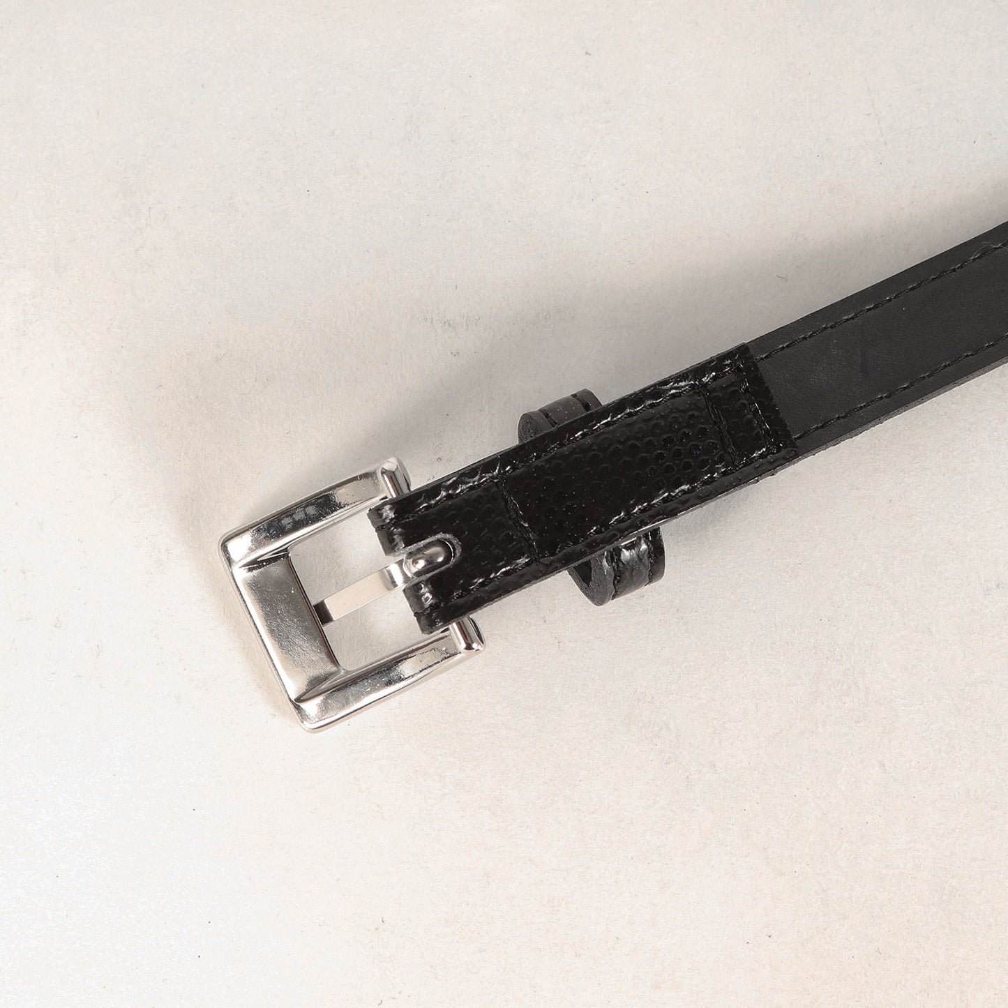 21SS リザード型押し PVCレザー ナローベルト(T15 / BELT)