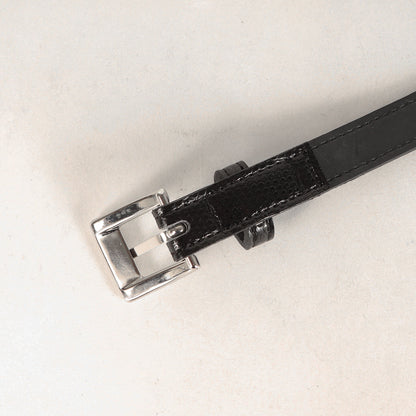 21SS リザード型押し PVCレザー ナローベルト(T15 / BELT)