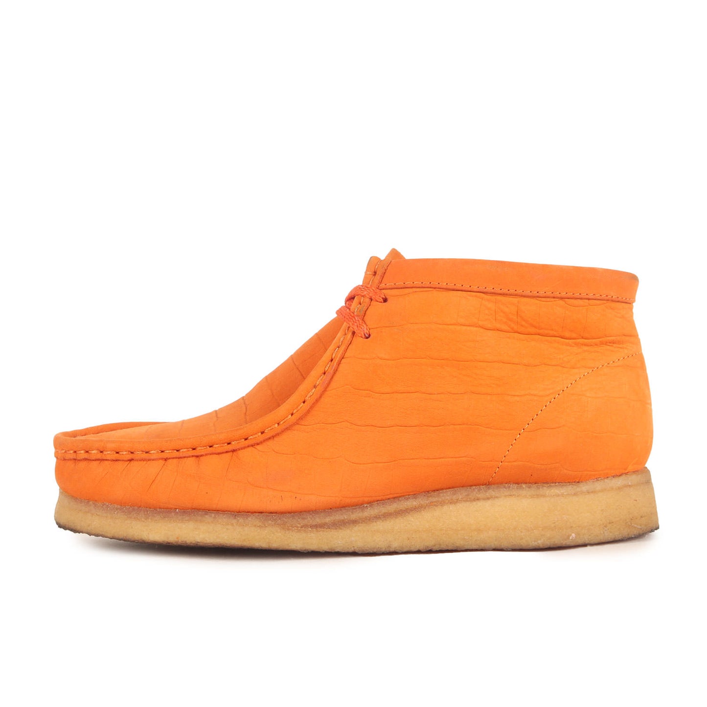 ×Clarks クロコダイル型押し ヌバックレザー ワラビーブーツ(Wallabee Boot)