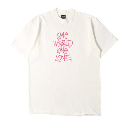 00s ONE WORLD ONE LOVE ショーンフォントロゴ Tシャツ(デッドストック)