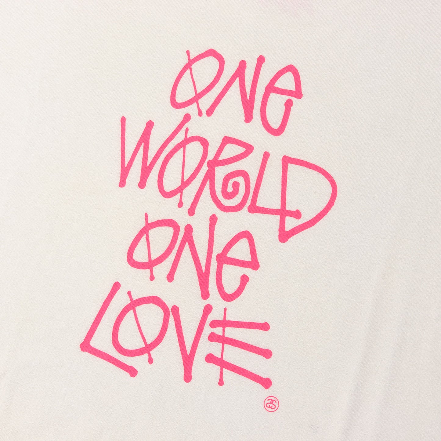 00s ONE WORLD ONE LOVE ショーンフォントロゴ Tシャツ(デッドストック)