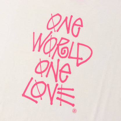 00s ONE WORLD ONE LOVE ショーンフォントロゴ Tシャツ(デッドストック)