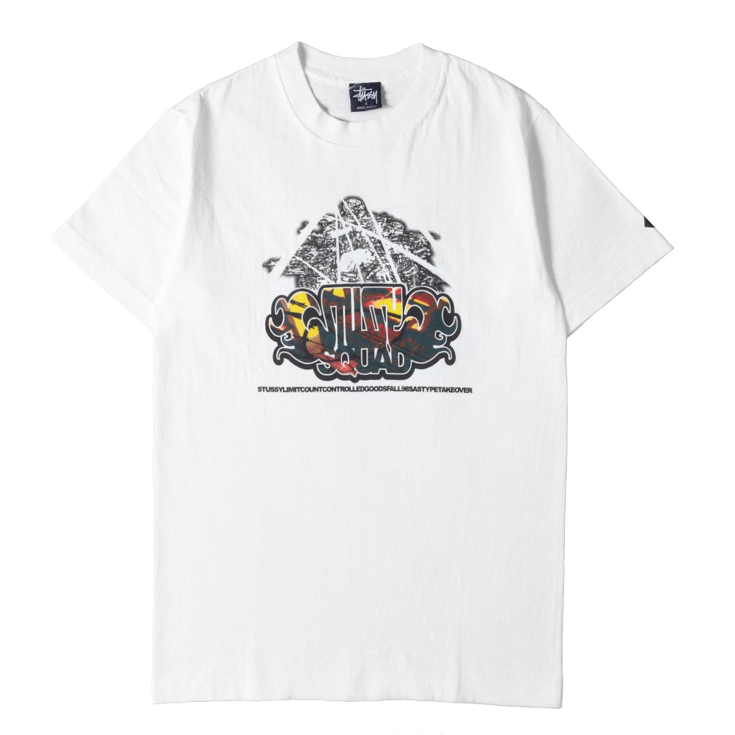 90s OLD STUSSY 紺タグ グラフィックプリント Tシャツ(USA製)