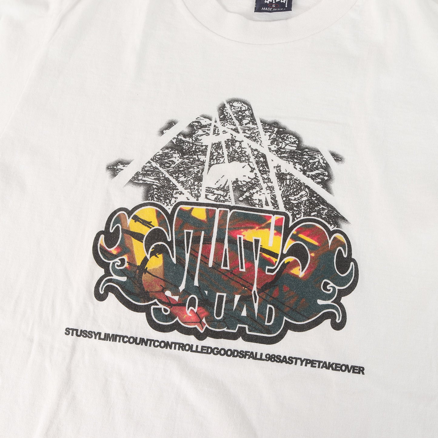 90s OLD STUSSY 紺タグ グラフィックプリント Tシャツ(USA製)