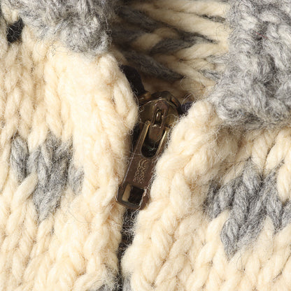 [COATS CLARKジッパー] 60s ノルディック柄 フルジップ カウチン ニット