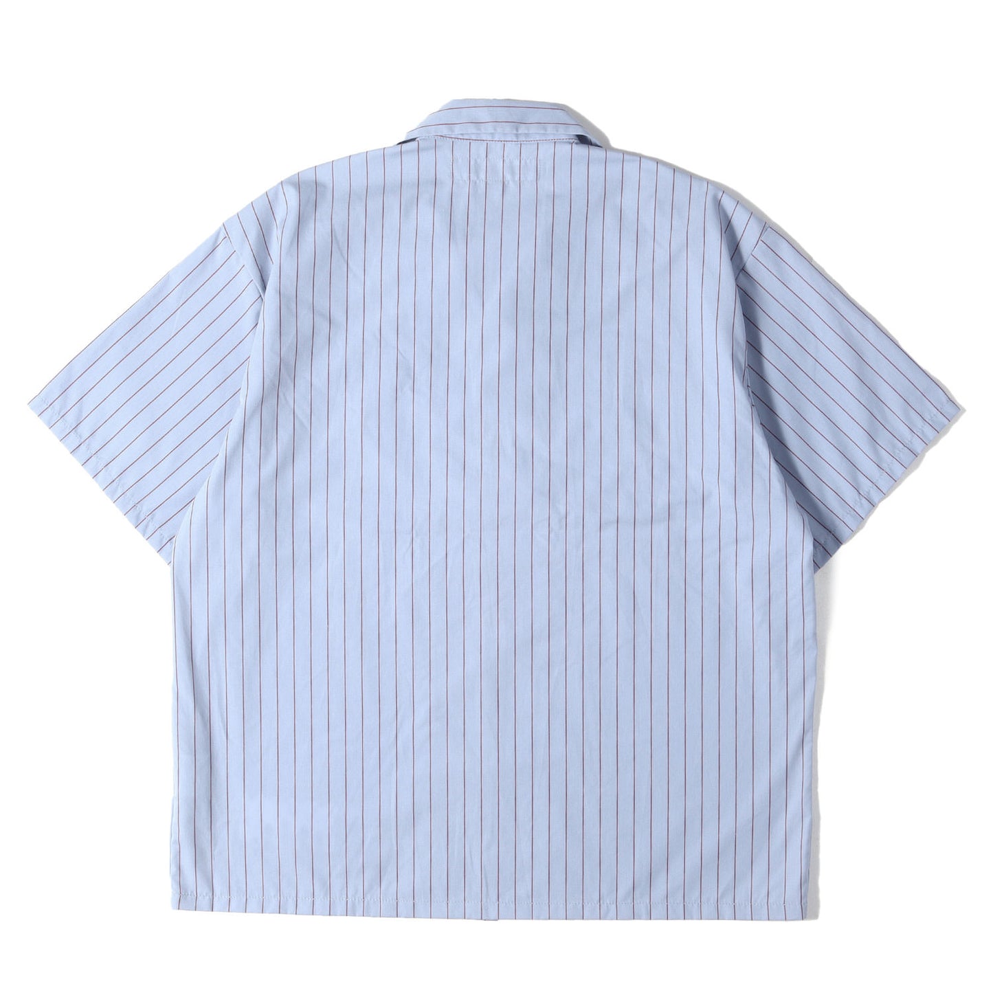 23SS ワッペン付き オープンカラー ストライプ ワーク 半袖 シャツ(STRIPE WORK SHIRT SS)