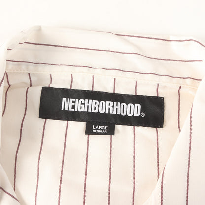 23SS ワッペン付き オープンカラー ストライプ ワーク 半袖 シャツ(STRIPE WORK SHIRT SS)