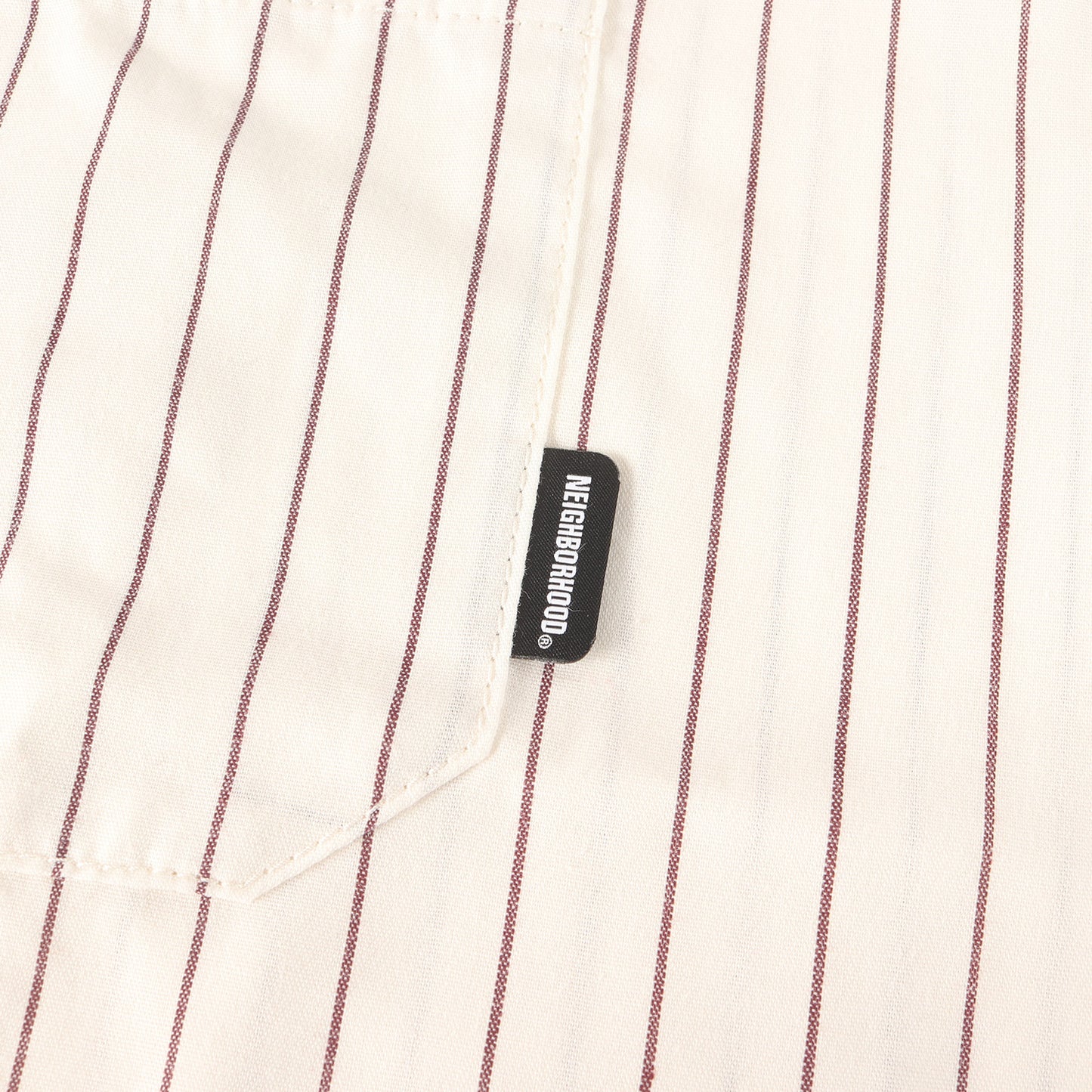 23SS ワッペン付き オープンカラー ストライプ ワーク 半袖 シャツ(STRIPE WORK SHIRT SS)