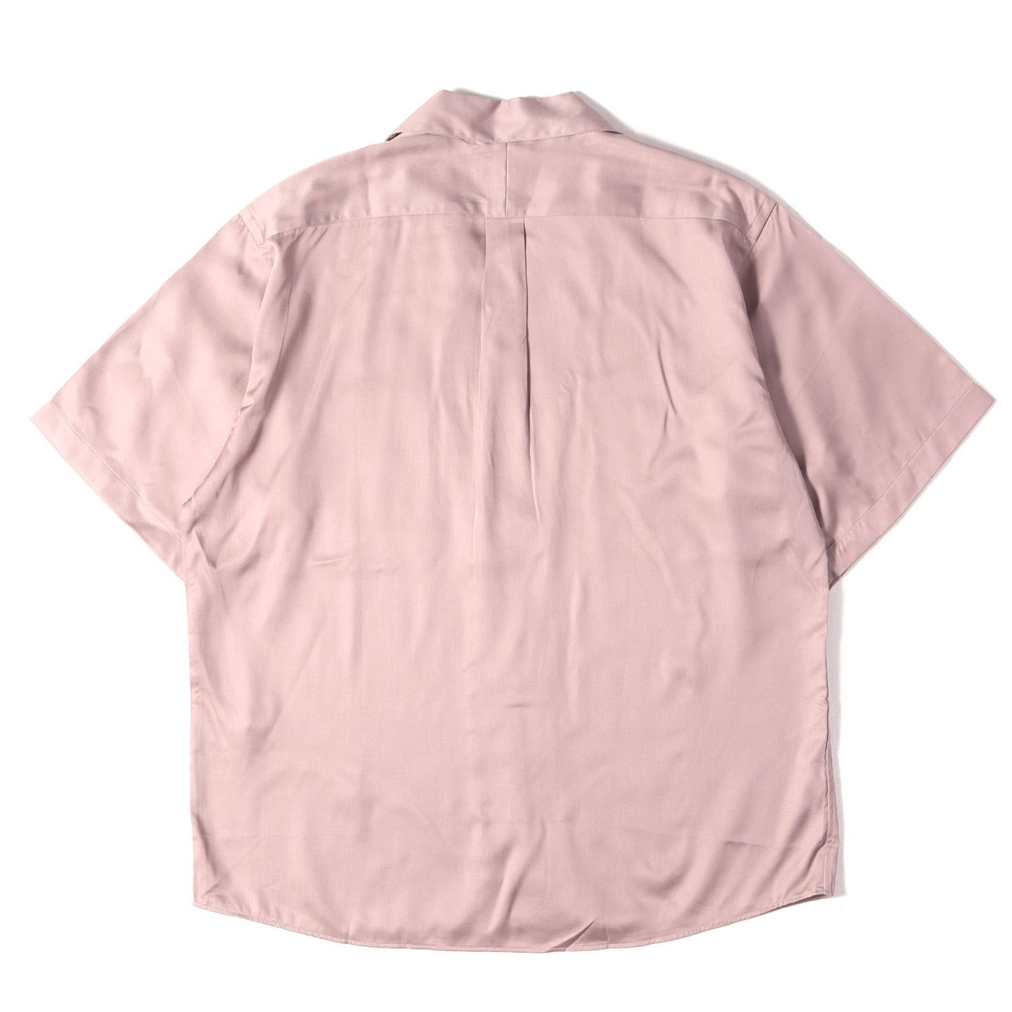 21SS ワンポイント刺繍 サテン オープンカラー 半袖シャツ(PIER SATIN SS SHIRT)