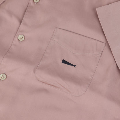 21SS ワンポイント刺繍 サテン オープンカラー 半袖シャツ(PIER SATIN SS SHIRT)