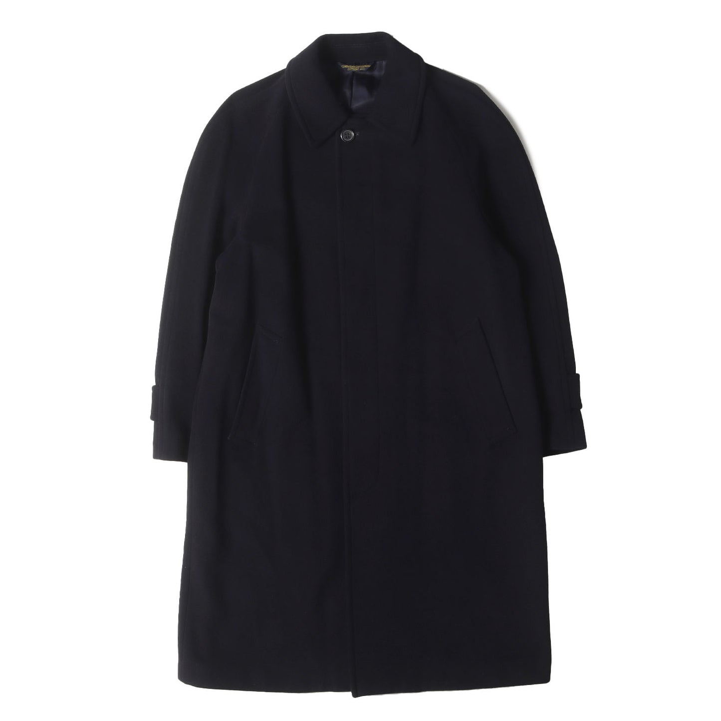 ウール/カシミヤ メルトン ステンカラー ロングコート 日本製
