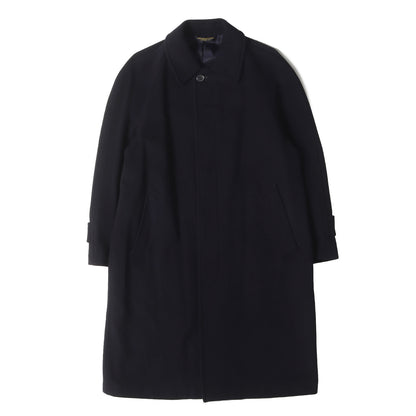 ウール/カシミヤ メルトン ステンカラー ロングコート 日本製