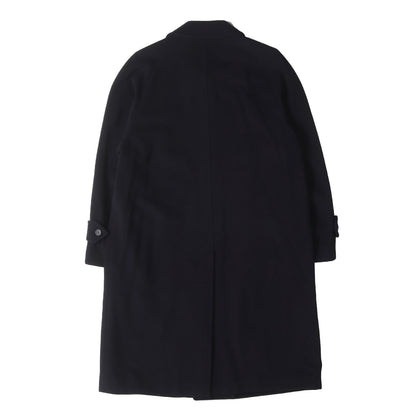 ウール/カシミヤ メルトン ステンカラー ロングコート 日本製