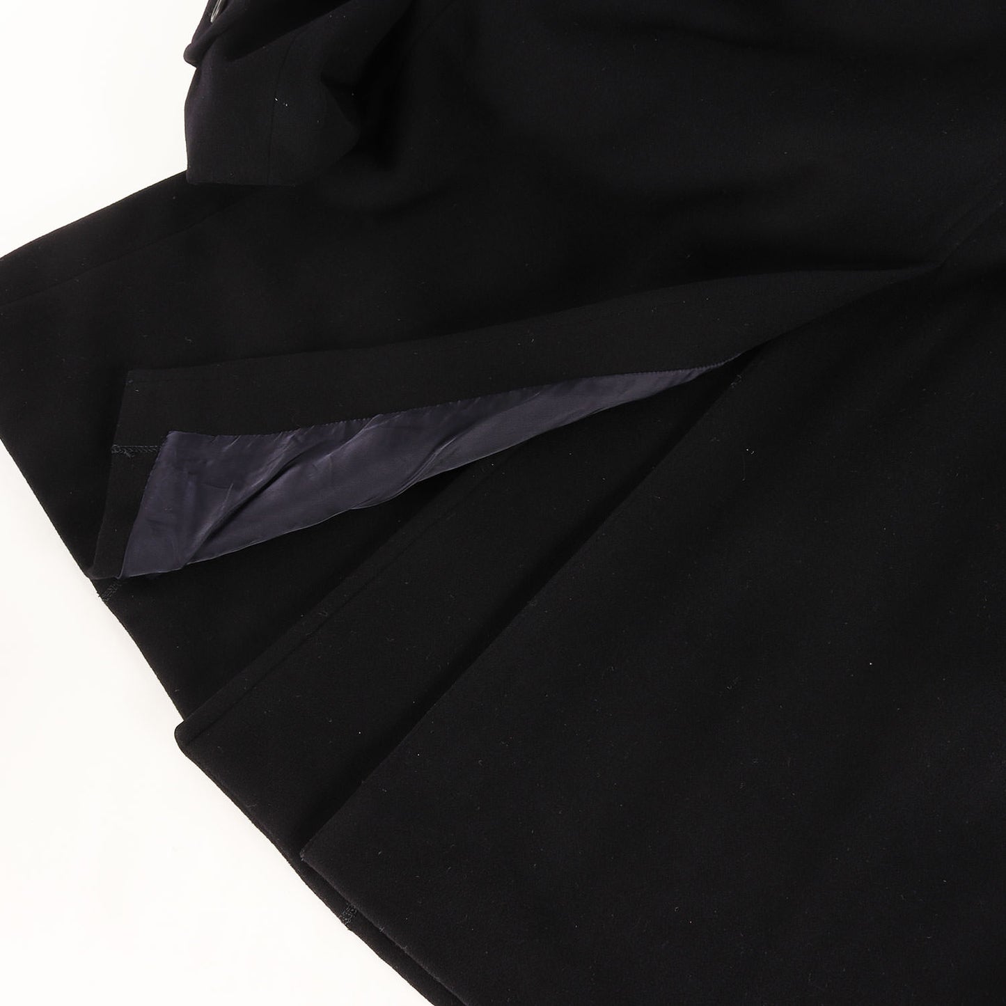 ウール/カシミヤ メルトン ステンカラー ロングコート 日本製