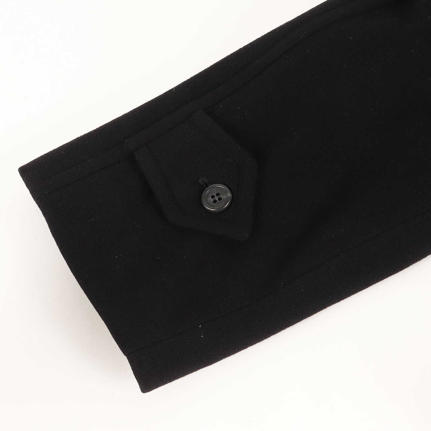 ウール/カシミヤ メルトン ステンカラー ロングコート 日本製