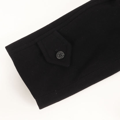 ウール/カシミヤ メルトン ステンカラー ロングコート 日本製