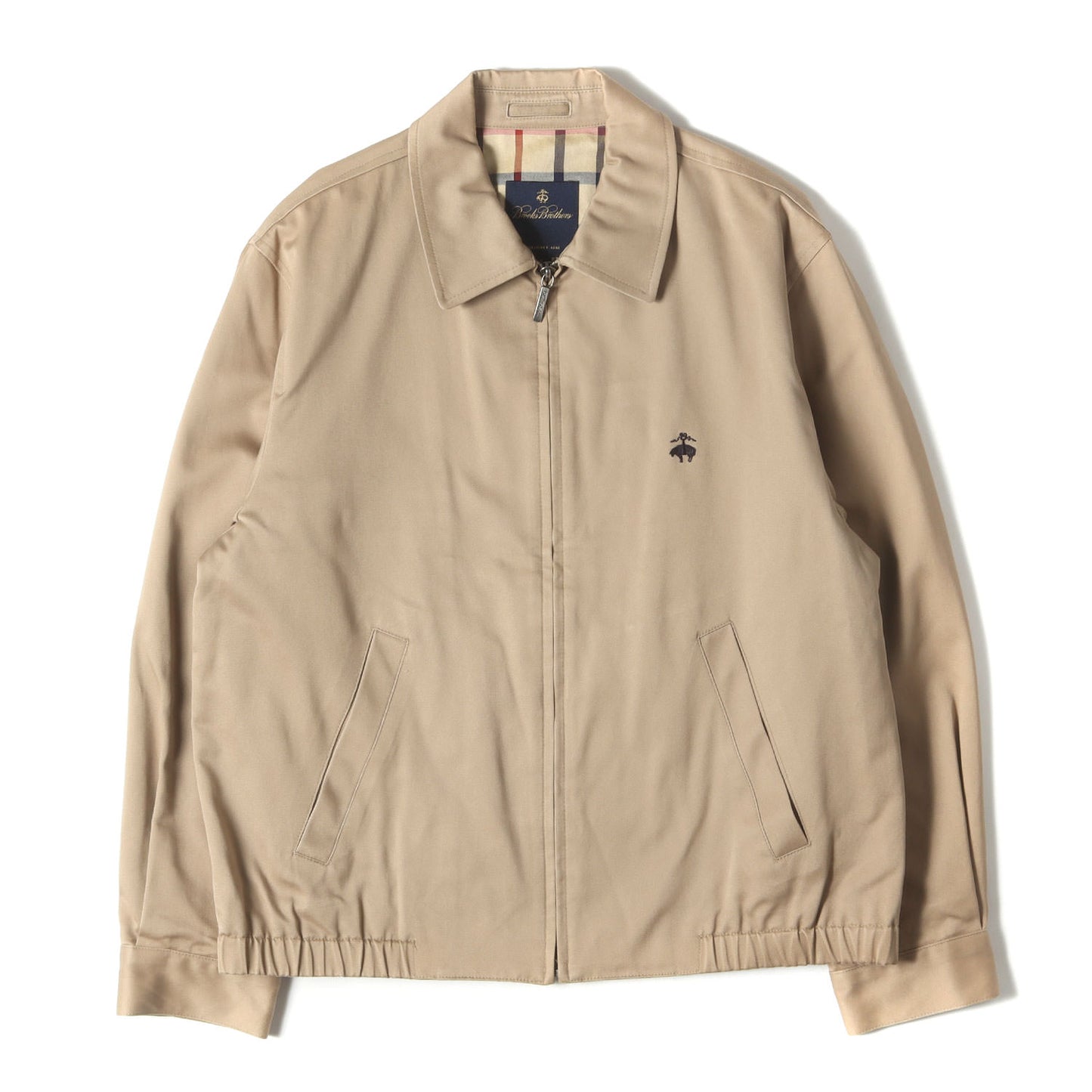 裏地チェック コットン フルジップ スイングトップ