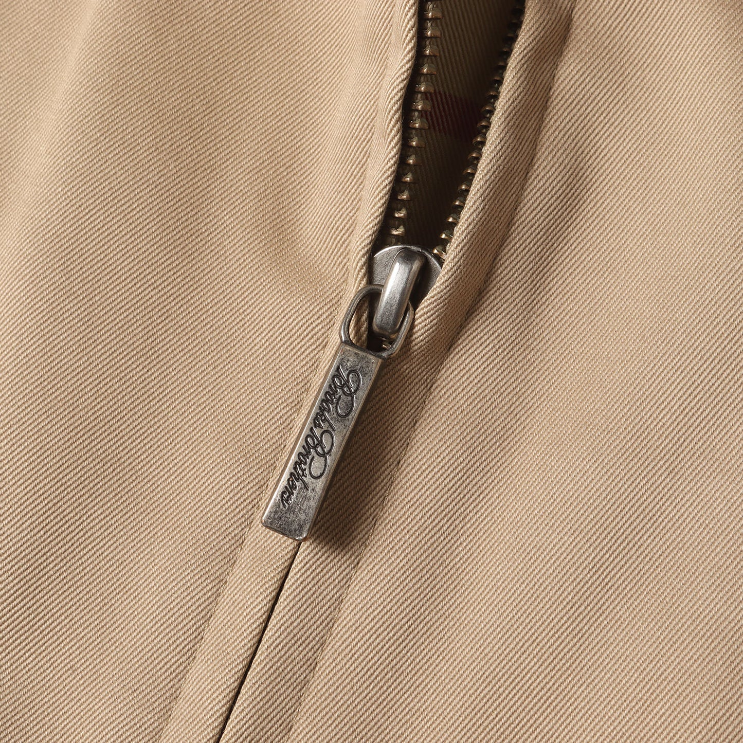 裏地チェック コットン フルジップ スイングトップ