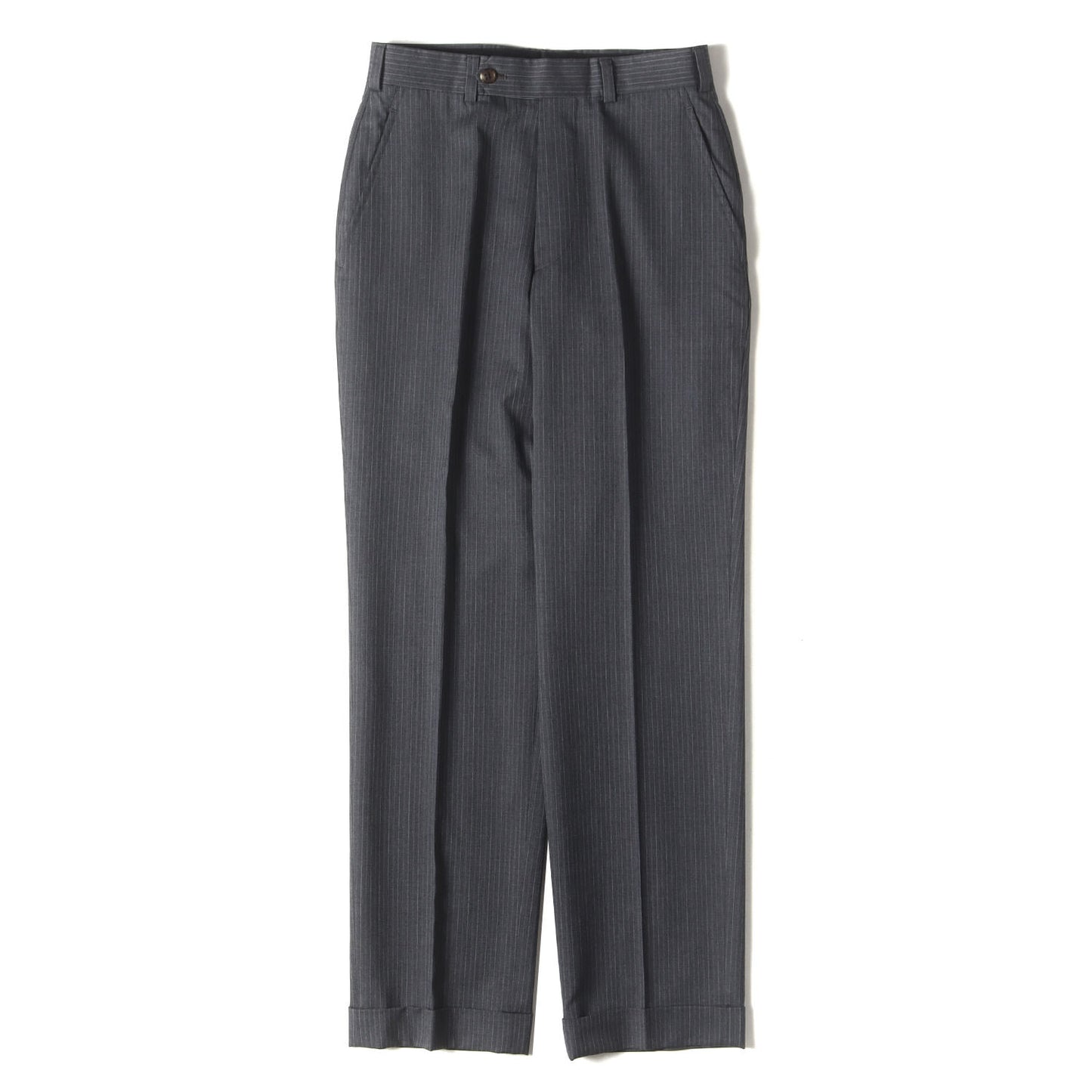 ストライプ ウール スラックスパンツ