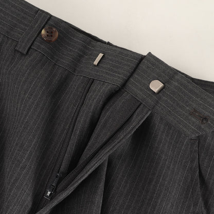 ストライプ ウール スラックスパンツ