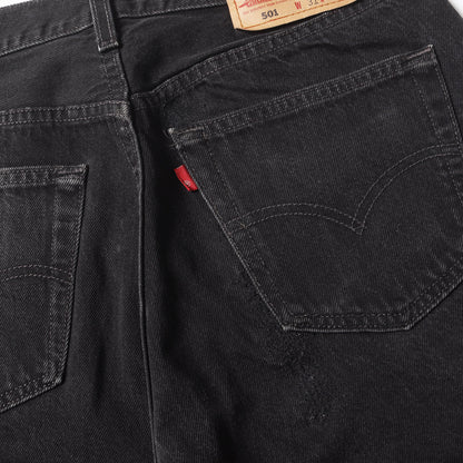 [濃黒 サークルR赤タブ] 90s 501 後染め ブラック デニムパンツ / USA製 501-0660