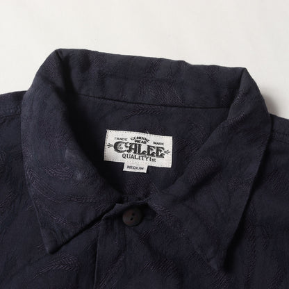 ジャガード総柄 コットン/レーヨン シャツ