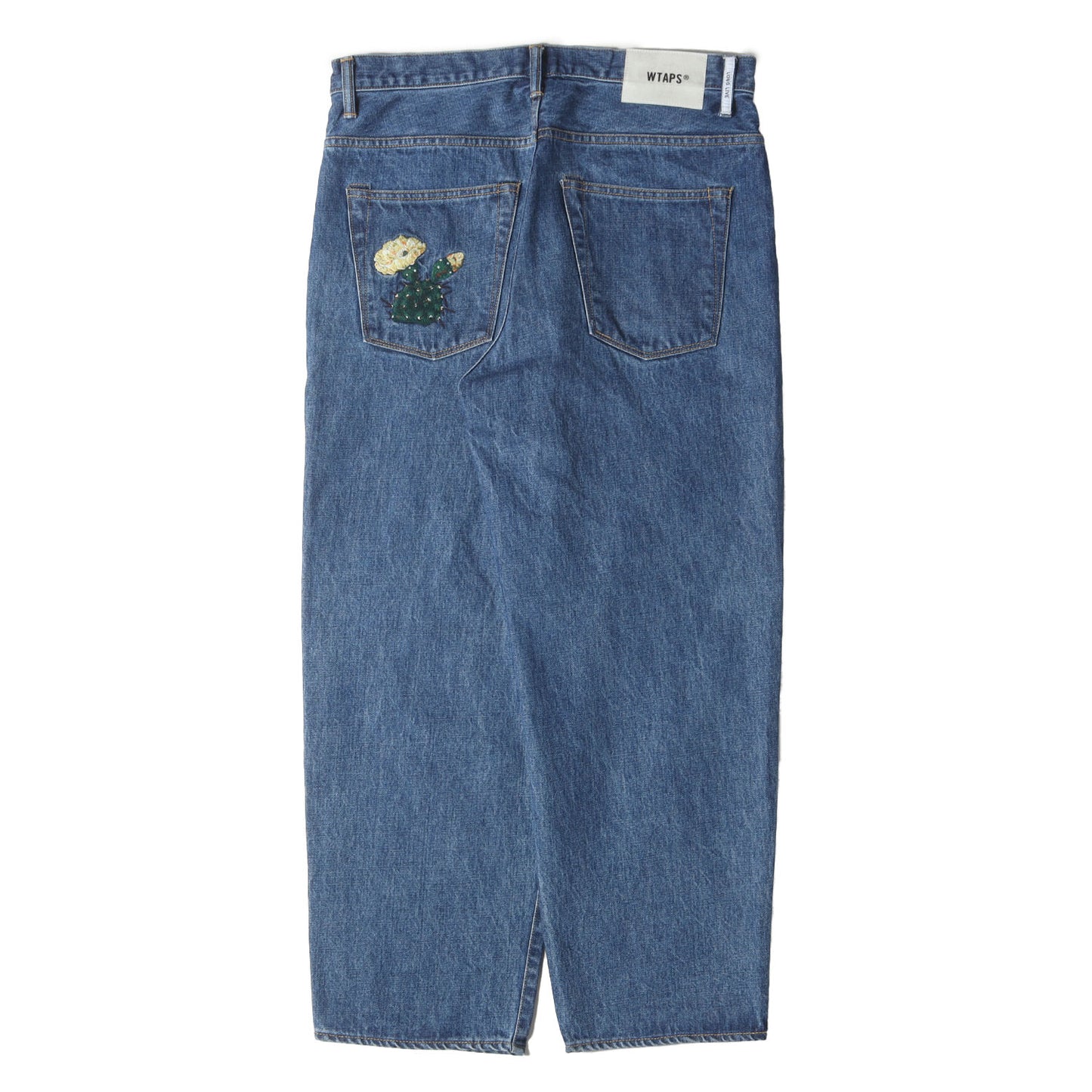 24SS サボテン刺繍 ワイド テーパード デニムパンツ(BLUES STRAIGHT / TROUSERS / COTTON. DENIM. CACTO)
