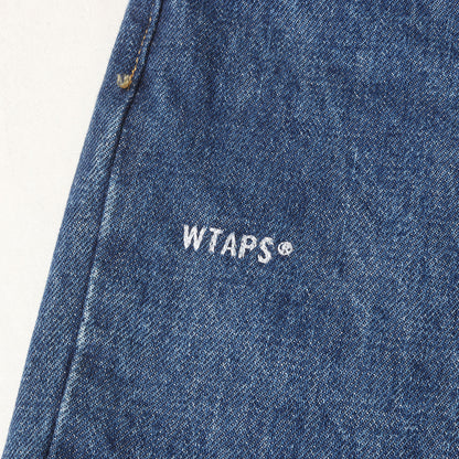 24SS サボテン刺繍 ワイド テーパード デニムパンツ(BLUES STRAIGHT / TROUSERS / COTTON. DENIM. CACTO)