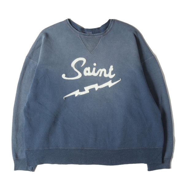 25SS ヴィンテージ加工 アップリケロゴ スウェット(CRW-N SWEAT/SAINT