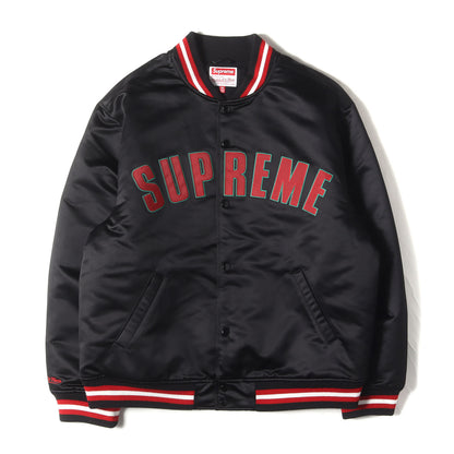 21SS ×Mitchell & Ness サテン バーシティジャケット / スタジャン(Satin Varsity Jacket)
