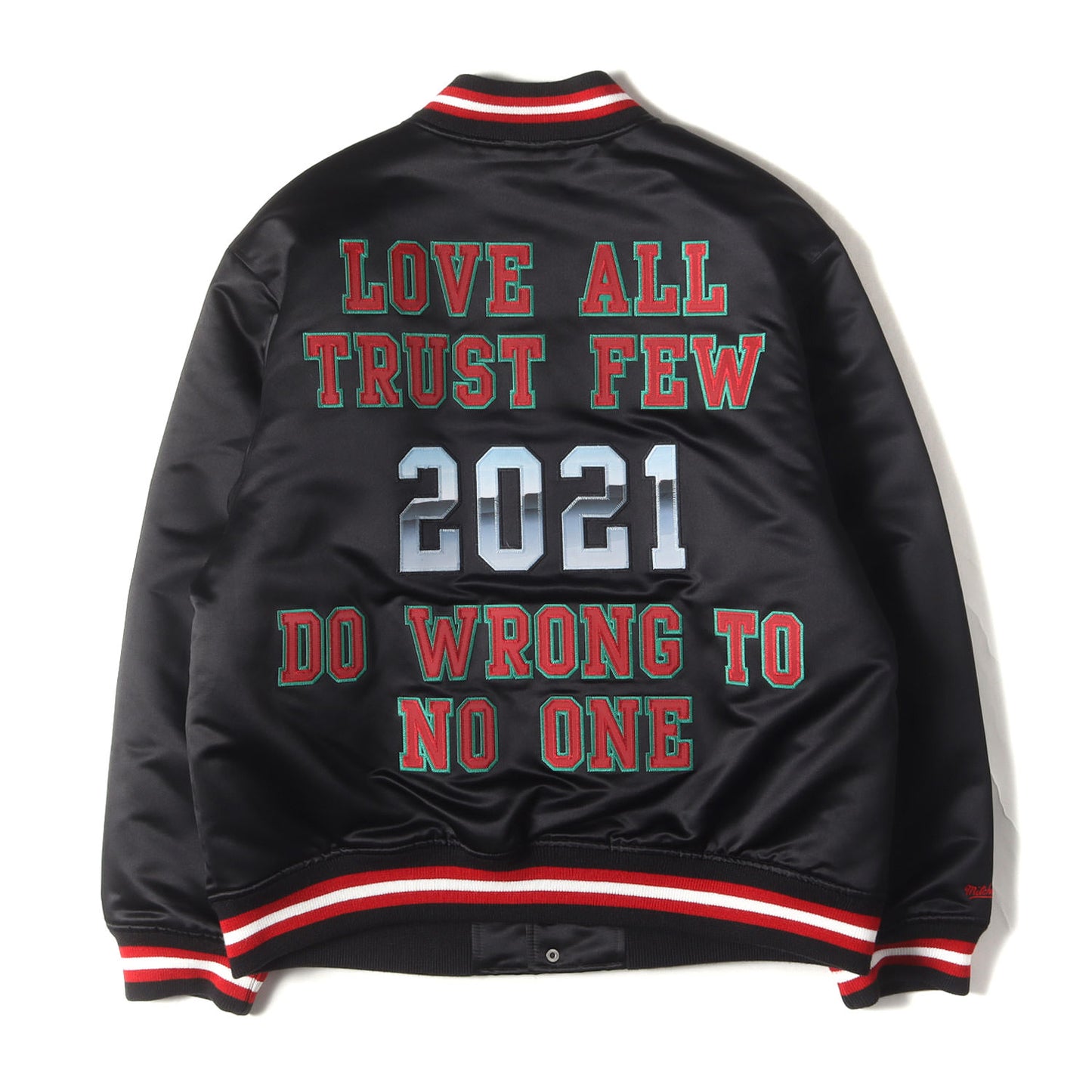 21SS ×Mitchell & Ness サテン バーシティジャケット / スタジャン(Satin Varsity Jacket)