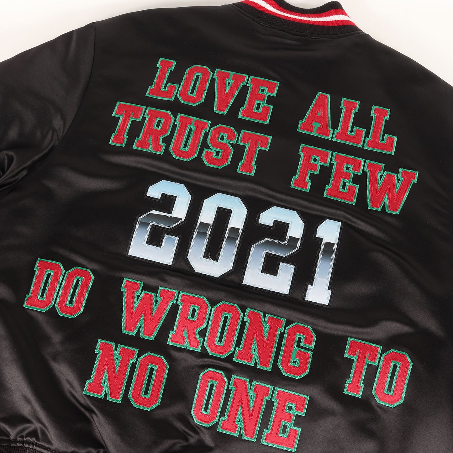 21SS ×Mitchell & Ness サテン バーシティジャケット / スタジャン(Satin Varsity Jacket)