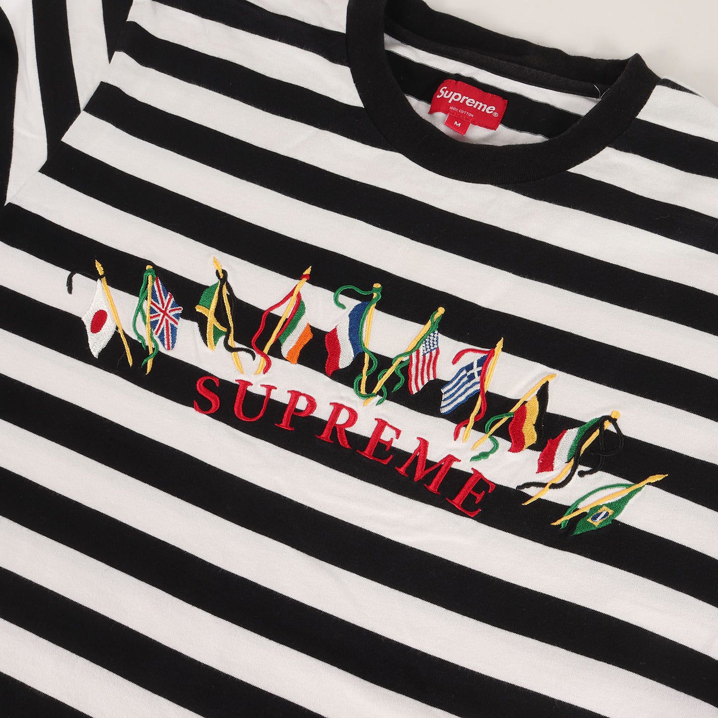 フラッグ刺繍 ボーダー ロングスリーブ Tシャツ(Flags L/S Top)