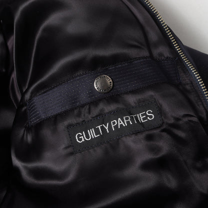 ×DORMEUIL ラメストライプ ウール ダウンジャケット