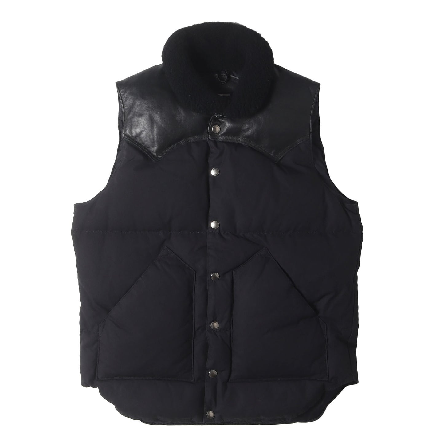 ×Rocky Mountain Featherbed 襟ボア レザーヨーク ダウンベスト