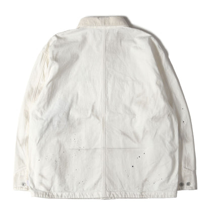 25AW ヴィンテージ加工 ホワイトデニム カバーオール / ジャケット(BW . WASHED COVERALL JACKET)