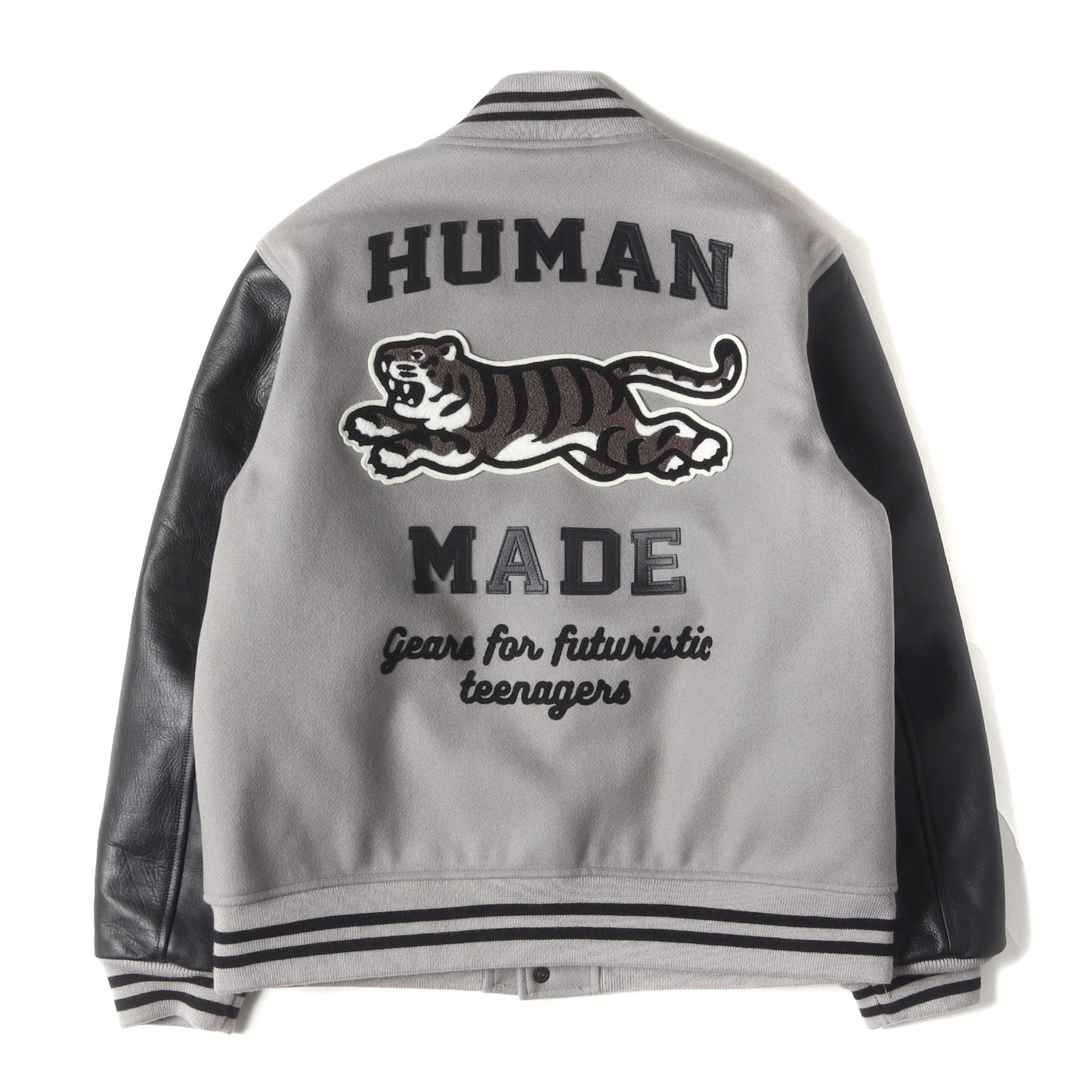 22AW タイガー 袖レザー メルトン バーシティジャケット / スタジャン(VARSITY JACKET)