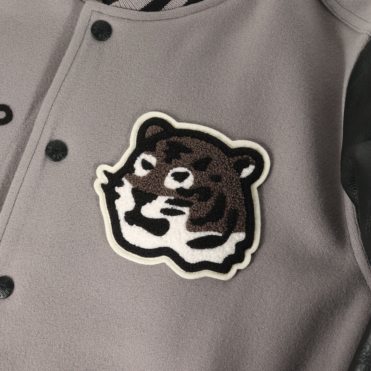 22AW タイガー 袖レザー メルトン バーシティジャケット / スタジャン(VARSITY JACKET)