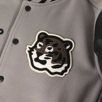 22AW タイガー 袖レザー メルトン バーシティジャケット / スタジャン(VARSITY JACKET)