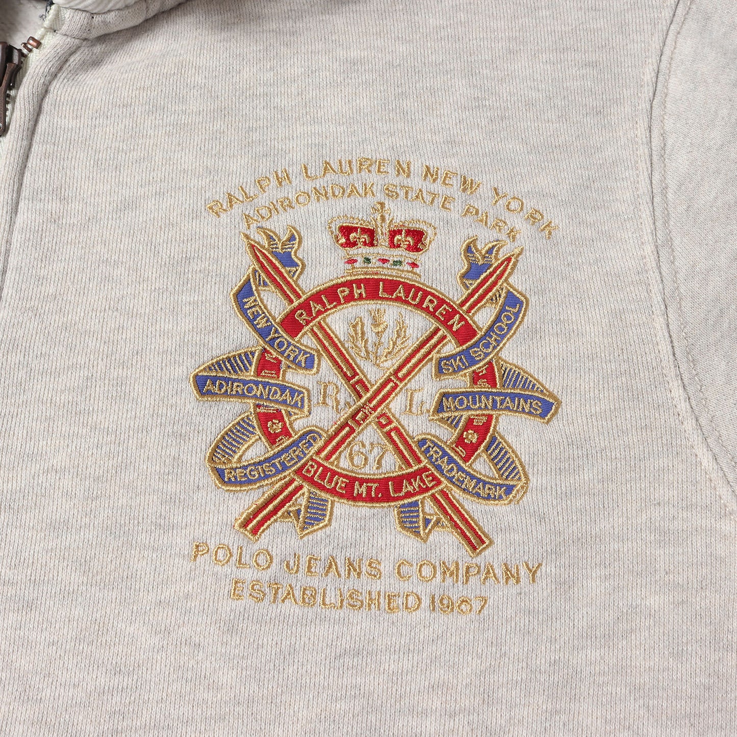 00s エンブレム刺繍 フルジップ スウェットパーカー / POLO JEANS ポロジーンズ